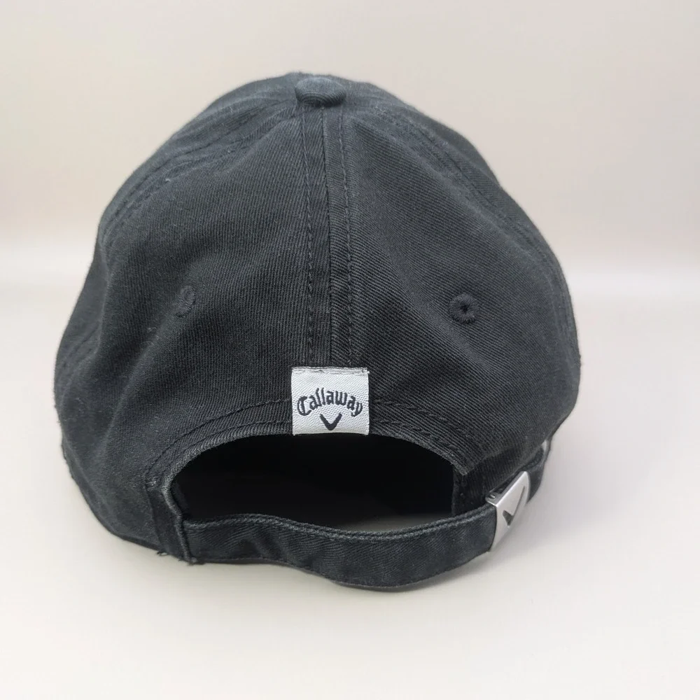 Callaway‎ Raised Letter Embroidered Black 100% Cotton Adjustable Golf Hat